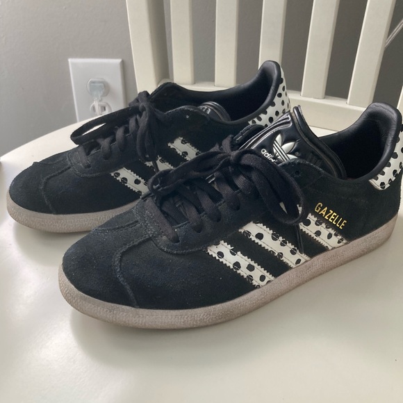 adidas Shoes - Adidas Black and White Gazelle Polka Dot Sneakers women’s 6.5